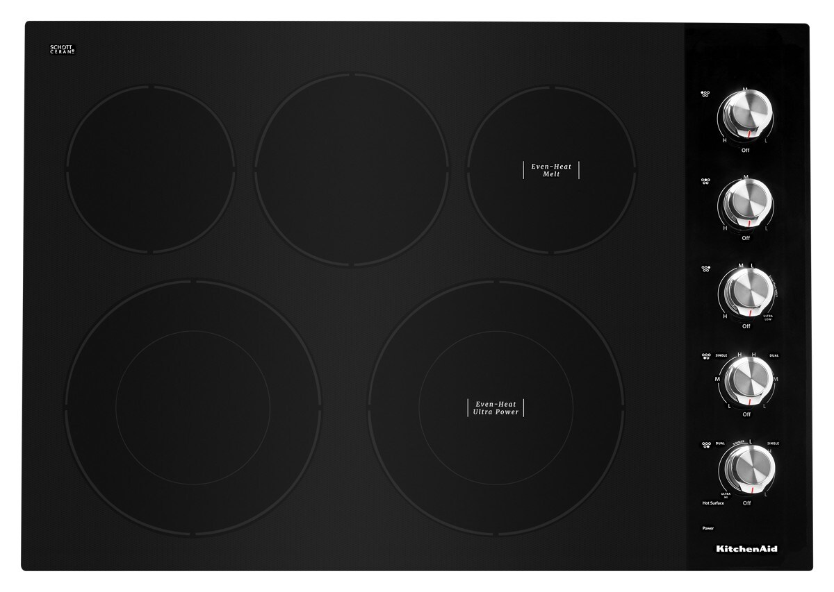 30" Electric Cooktop with 5 Elements and Knob Controls - Black