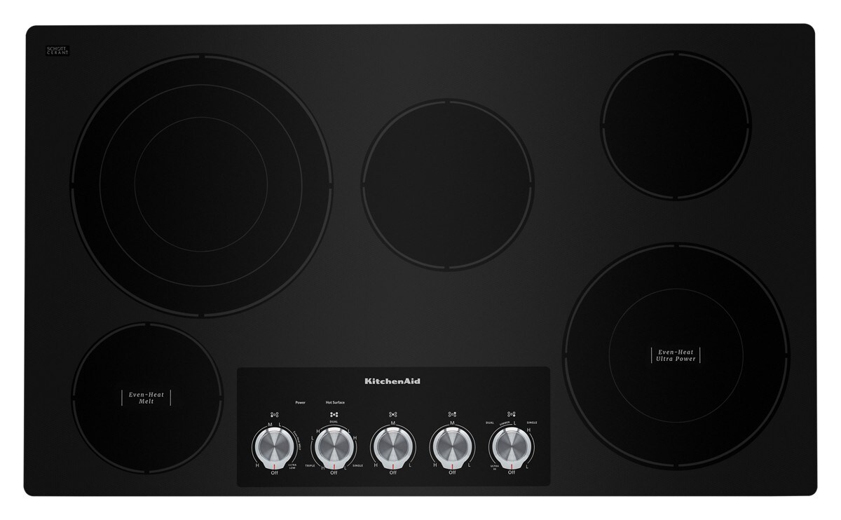36" Electric Cooktop with 5 Elements and Knob Controls - Black
