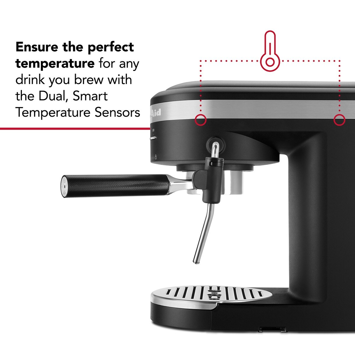 Semi-Automatic Espresso Machine with Free Automatic Milk Frother Attachment - Black Matte - Image 3