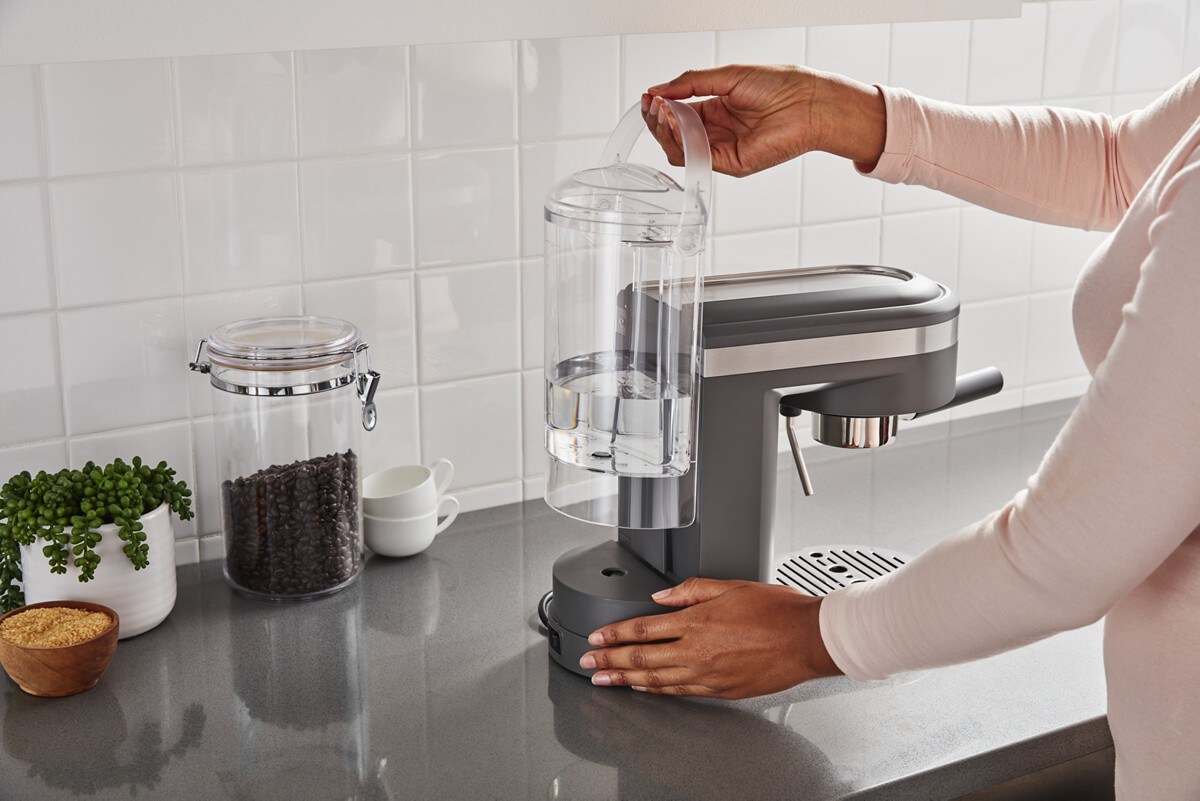 Semi-Automatic Espresso Machine with Free Automatic Milk Frother Attachment - Matte Charcoal Grey - Image 4
