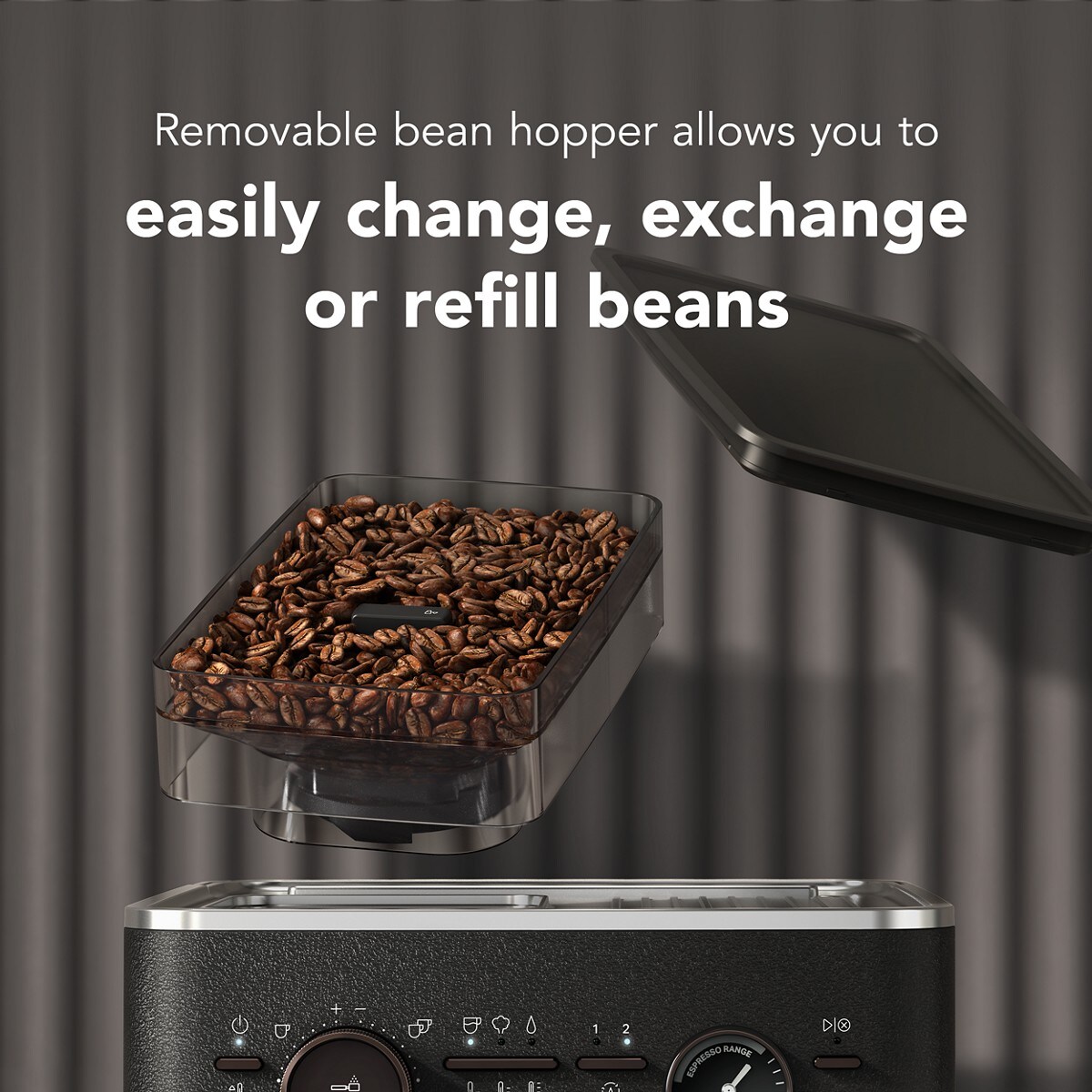Semi Automatic Espresso Machine with Burr Grinder - Cast Iron Black - Image 4