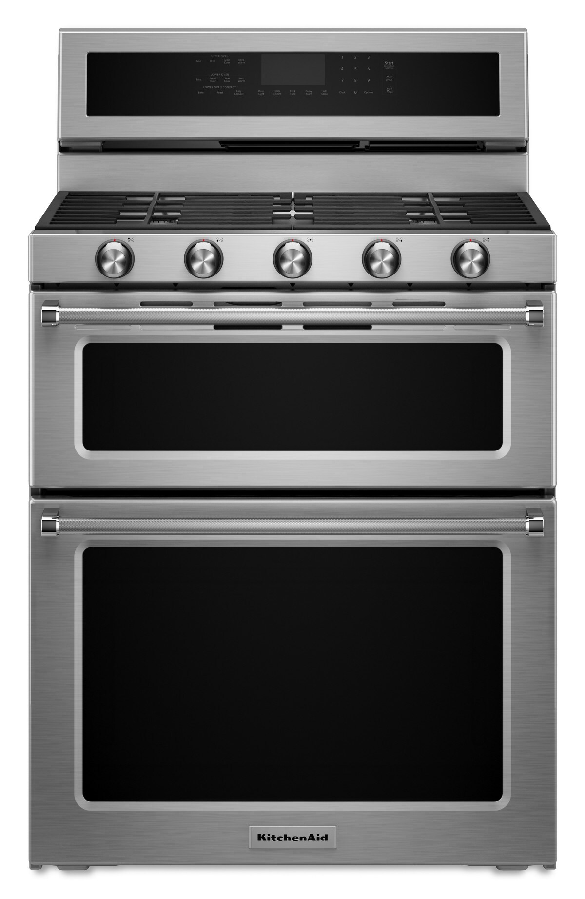 30-Inch 5 Burner Dual Fuel Double Oven Convection Range - Stainless Steel