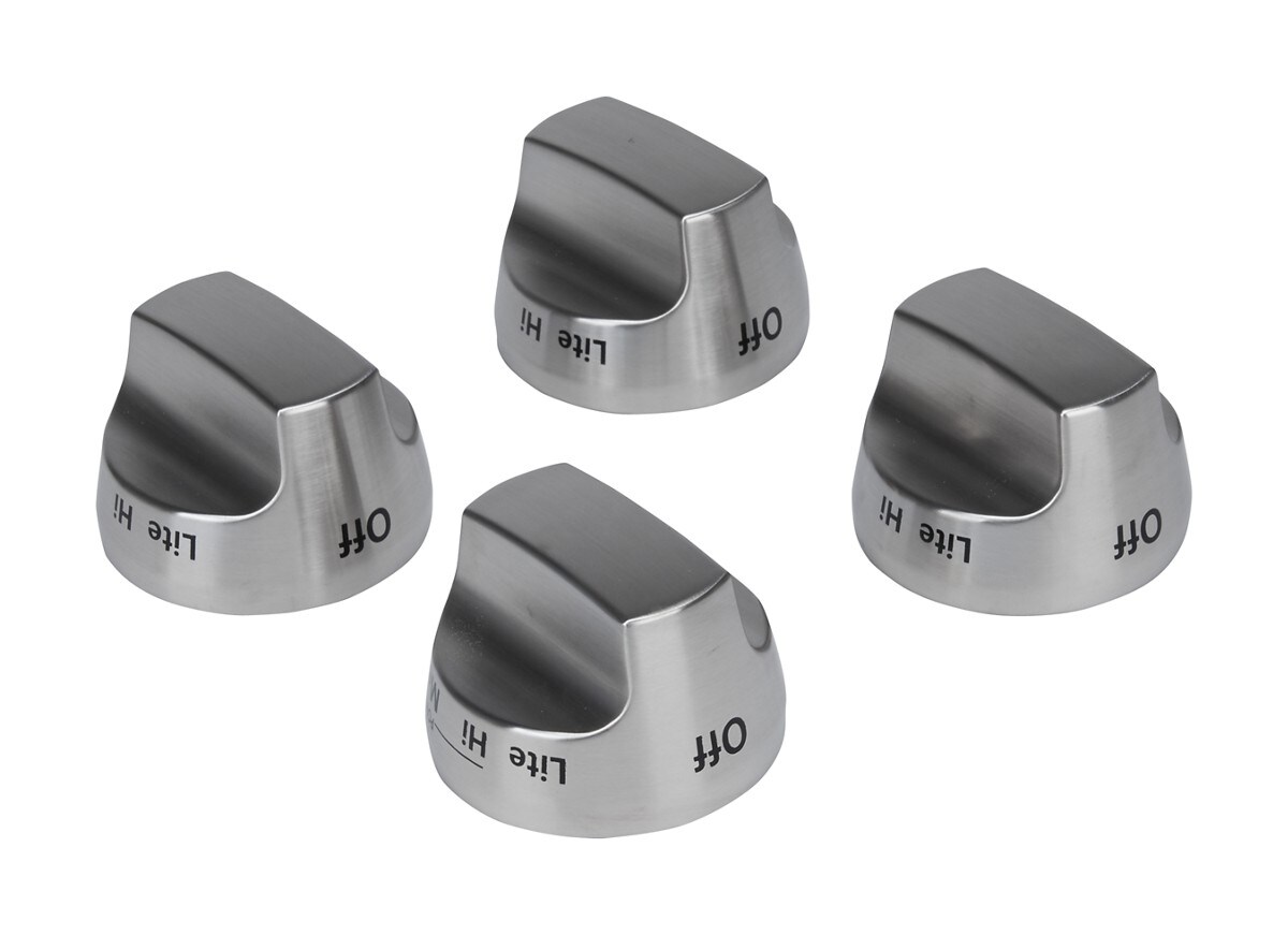 KitchenAid 30-IN Range Bladed, Stemless, Brushed Burner Knobs Kit (Set of 4) - Stainless Steel